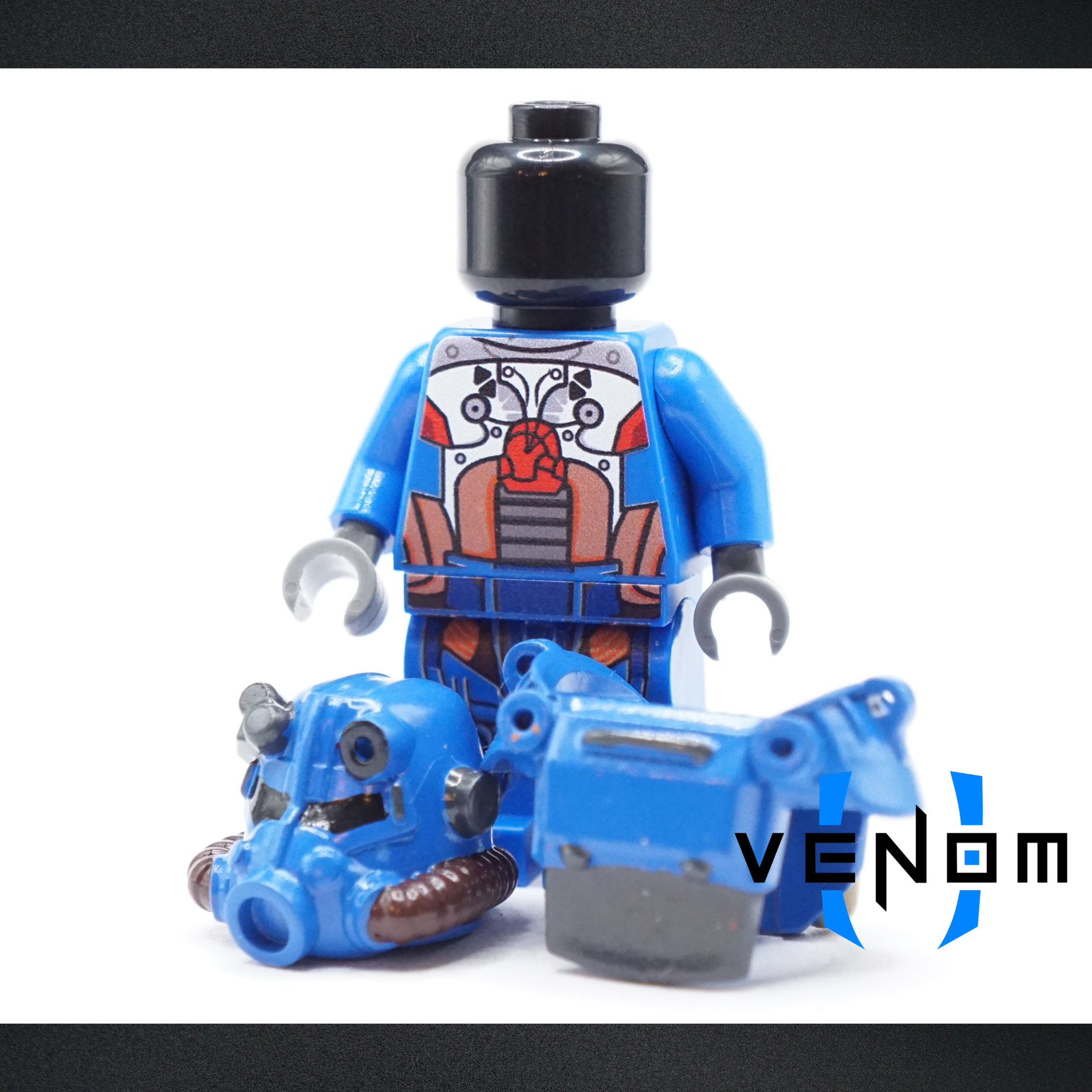 Blue Wasteland Combat Armor UV Printed Figure